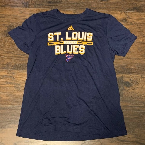 Adidas St Louis Blues Long Sleeve T- Shirt Men's Size Small