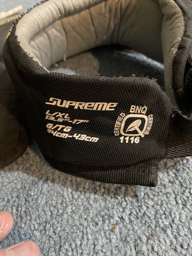 Used BAUER SUPREME GOALIE NECK GUARD - SENIOR