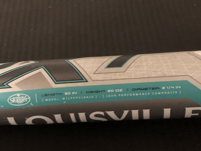 Bat Used 2018 Louisville Slugger Composite PXT (-10) 20 oz 30"
