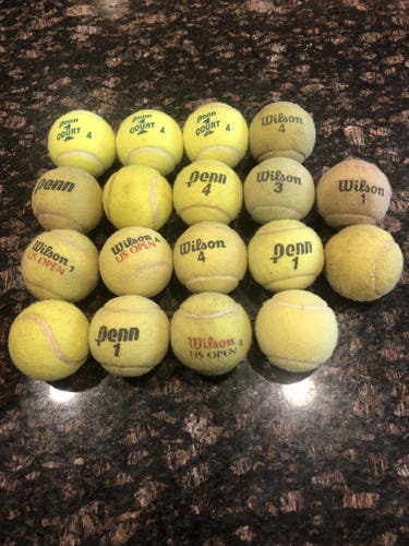 18 pack used tennis balls