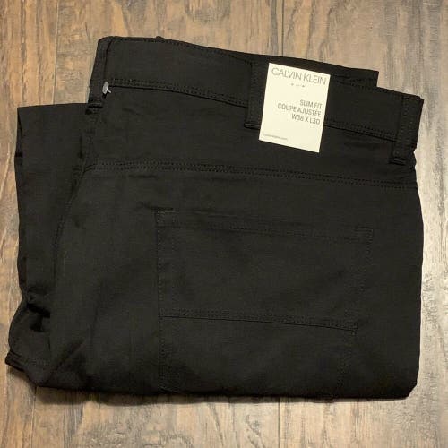 Calvin Klein CKJ Men's Slim Fit Black Chino Pants Size 38 X 30