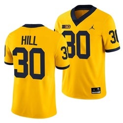 Men/Women/Youth Daxton Hill Michigan Wolverines College Football Big Ten Yellow Jersey Stitched