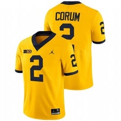 Men/Women/Youth #2 Blake Corum Michigan Wolverines College Football Big Ten Yellow Jersey Stitched