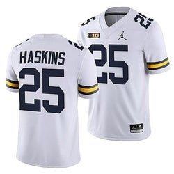 Men/Women/Youth Hassan Haskins Michigan Wolverines College Football Big Ten White Jersey Stitched