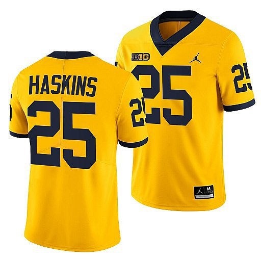 Men/Women/Youth Hassan Haskins Michigan Wolverines College Football Big Ten Yellow Jersey Stitched