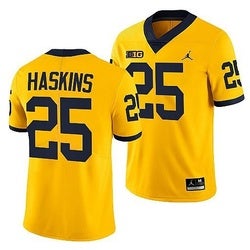 Men/Women/Youth Hassan Haskins Michigan Wolverines College Football Big Ten Yellow Jersey Stitched