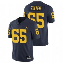 Men/Women/Youth Zak Zinter Michigan Wolverines College Football Big Ten Navy Jersey Stitched