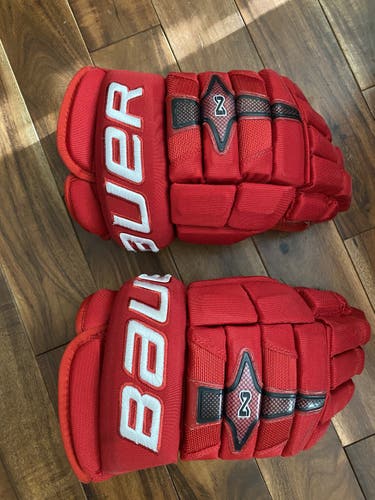 Pro Stock Red Bauer Nexus Pro Gloves 14"