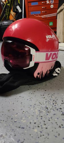 2019 Red/Pink Small  VOLA Helmet FIS Legal + matching Goggle