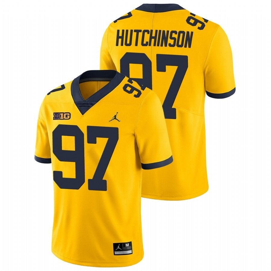 Men/Women/Youth Aidan Hutchinson Michigan Wolverines College Football Big  Ten Yellow Jersey Stitched