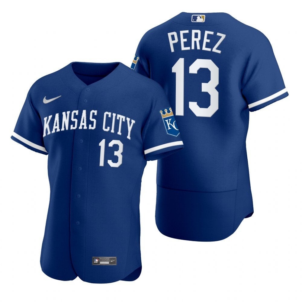 Youth Salvador Perez Royal Kansas City Royals Player Logo Jersey