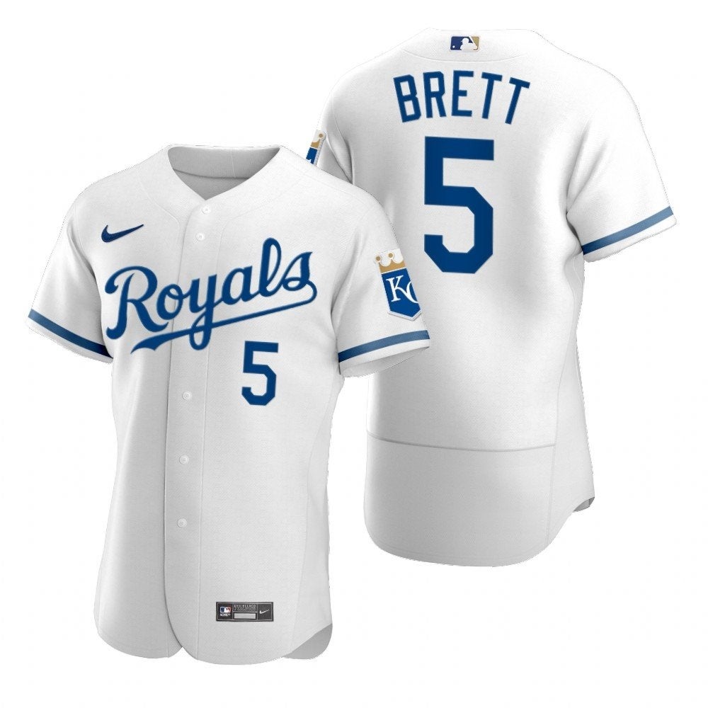 George Brett 5 Kansas City Royals 2022-23 White Men's Jersey - Dingeas