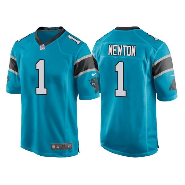 Men/Women/Youth #1 Cam Newton Carolina Panthers Blue Game Football