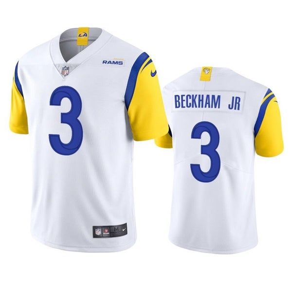 Men/Women/Youth #3 Odell Beckham Jr. Los Angeles Rams Vapor Limited White  Football Jersey Stitched