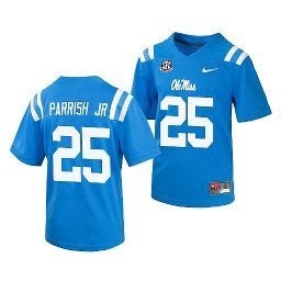 Men/Women/Youth #25 Henry Parrish Jr. Ole Miss Rebels Power Blue Football Jersey NCAA College