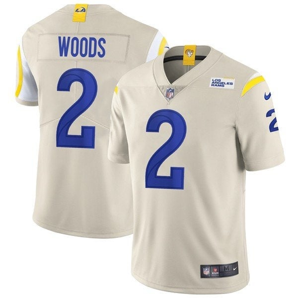 Men/Women/Youth #2 Robert Woods Los Angeles Rams Vapor Limited Football  Jersey Stitched - Bone