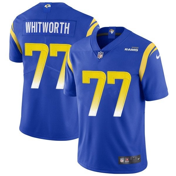 خليط كيك Men/Women/Youth #77 Andrew Whitworth Los Angeles Rams Vapor Limited Football Jersey Stitched - Royal خليط كيك خليط كيك Men/Women/Youth #77 Andrew Whitworth Los Angeles Rams Vapor Limited Football Jersey Stitched - Royal خليط كيك