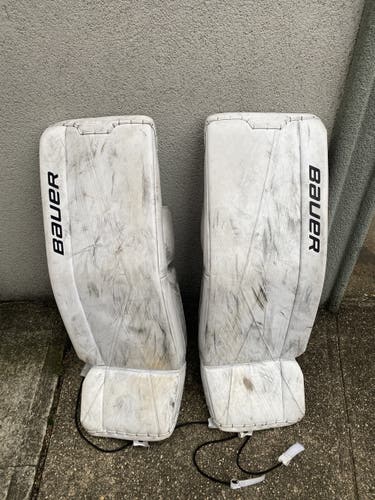White Senior 34" Bauer  Supreme 3S Goalie Leg Pads