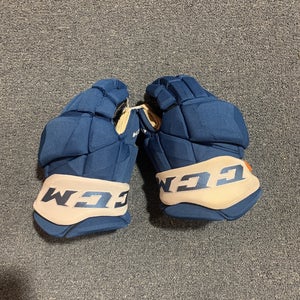 Game Used Blue CCM Jetspeed Pro Stock Gloves Colorado Avalanche Ranta 14”