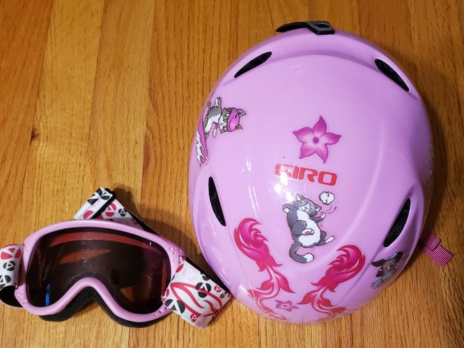 Pink Helmet with Goggles Used Kid's Extra Small / Small Giro Slingshot