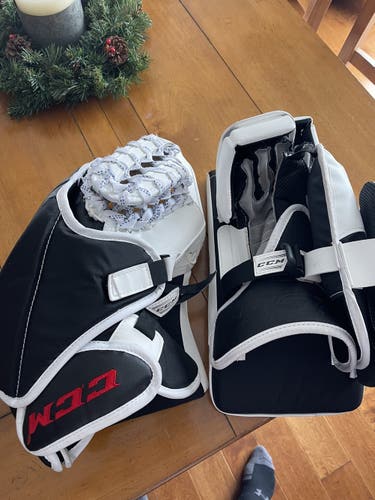 Lightly Used/Professionally Broken In- CCM Extreme Flex 5.9 Goalie Glove and Blocker, Intermediate