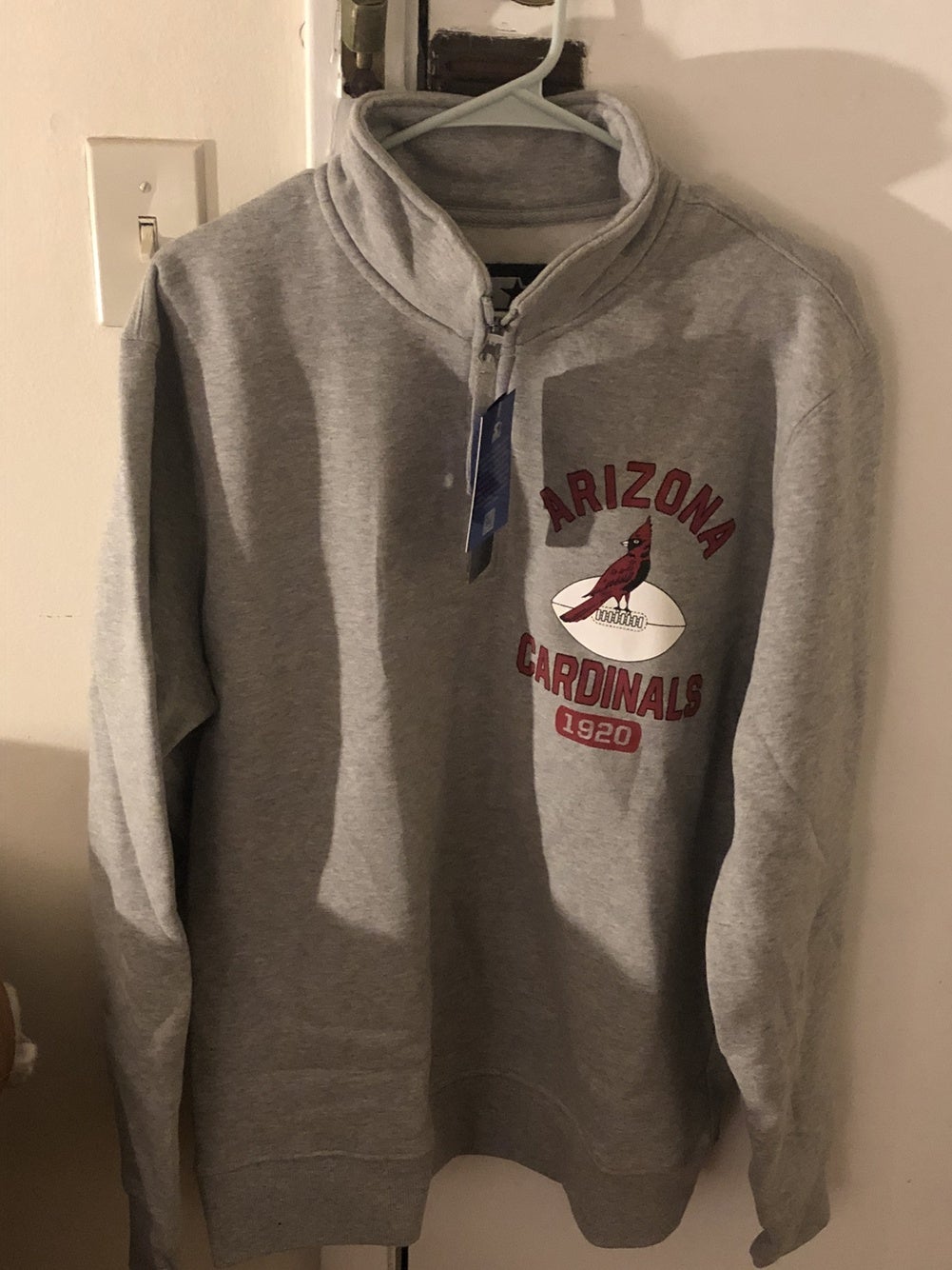 NWT NFL Arizona Cardinals Hoodie Mens Gray XL Pullover Saeatshirt