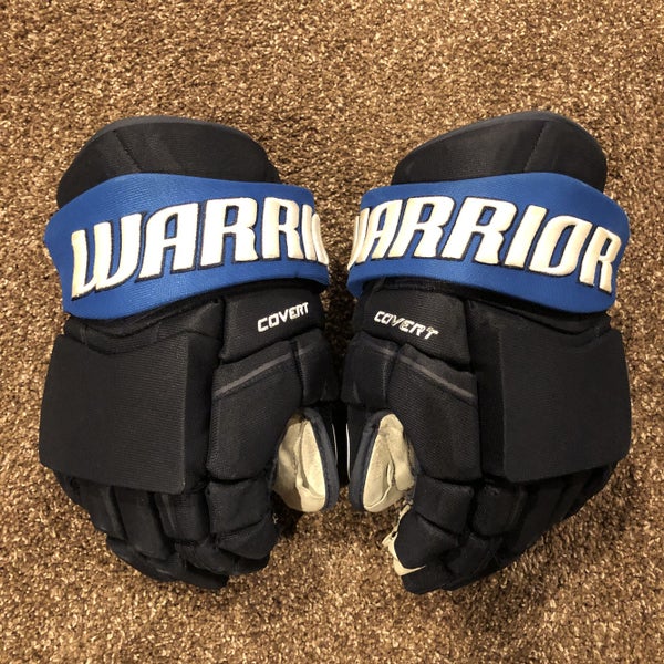 Winnipeg Jets Blue Gloves Used Senior Warrior Covert QRL Pro 14" Pro Stock