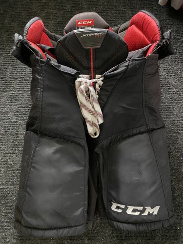 Black Hockey Pants Junior Used Medium CCM JetSpeed FT1
