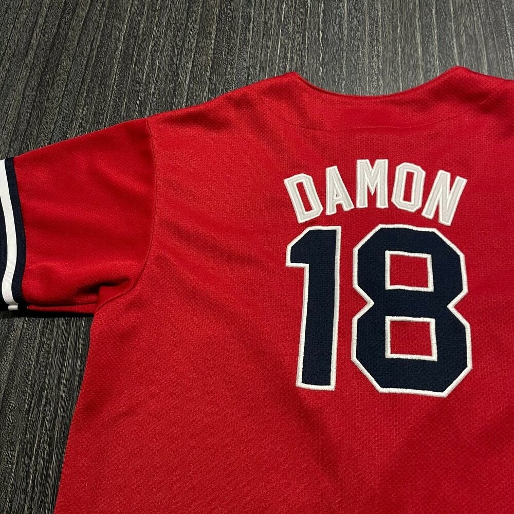 Vintage Majestic Boston Red Sox Johnny Damon #18 Baseball Jersey Made In  USA
