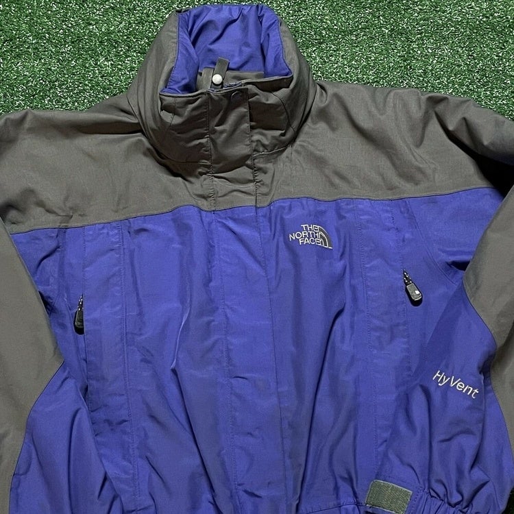 north face hyvent jacket blue