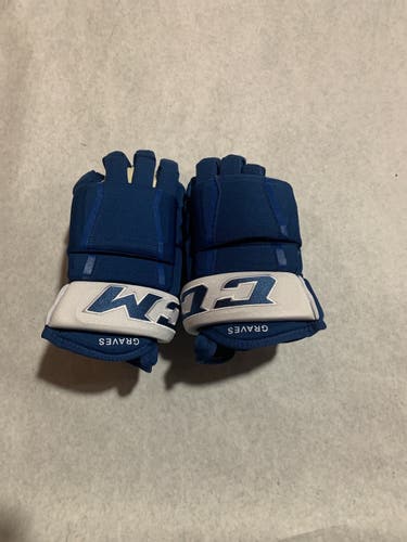 Game Used Blue CCM HG97 Pro Stock Gloves Colorado Avalanche Graves 15”