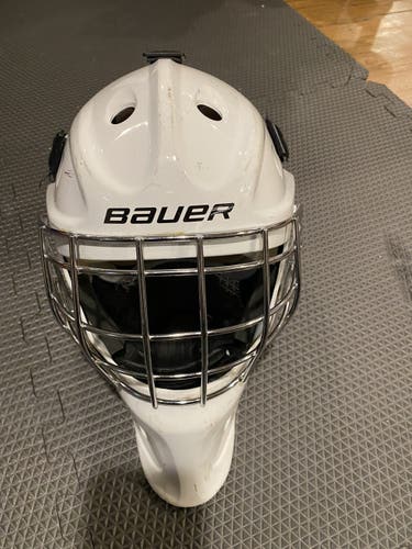 White Used Bauer  NME 3 Goalie Mask