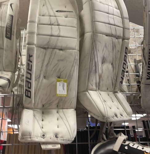 Bauer Used White Senior Goalie Leg Pads