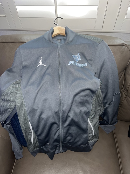 TEAM ISSUED Gray Air Jordan TUFTS University Lacrosse Zip Up Jacket