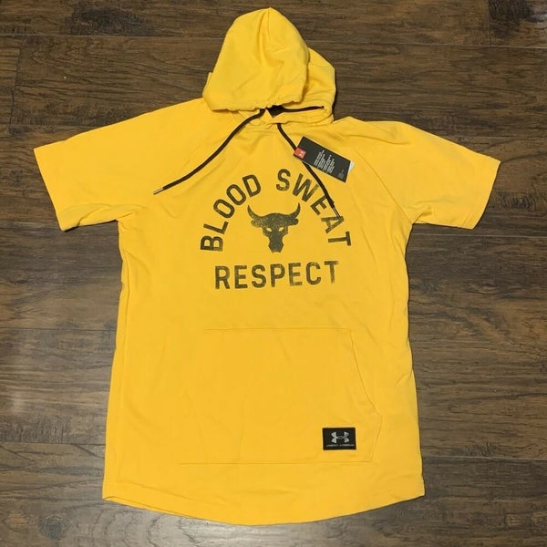 Under Armour Project Rock Blood Sweat Respect Short Sleeve Training Hoodie Sz Lg
