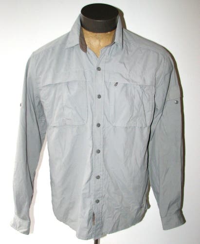 REI Men's Gray Moisture-Wicking Convertible Long-Sleeve Hiking Vented Shirt ~ M