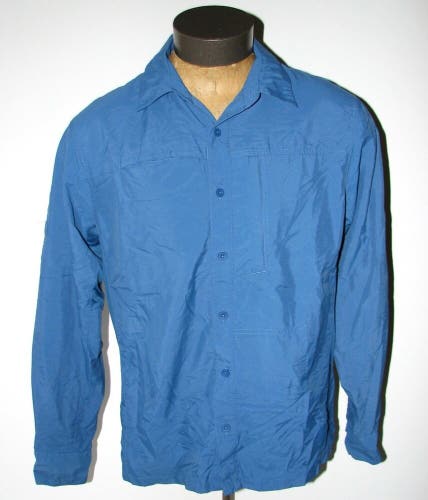 Mountain Hardwear Men's Blue Moisture-Wicking Vented Long Sleeve Hiking Shirt~M