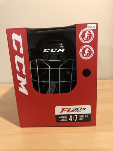 NEW CCM FL3DS Youth Helmet Combo Black
