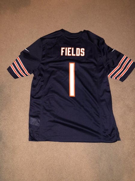 Justin Fields Chicago Bears Nike Men's White Replica Game Jersey