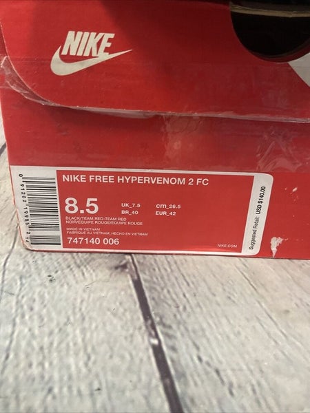 Nike Men's Free Hypervenom 2 FC Shoes Size 8.5 Black Maroon | SidelineSwap