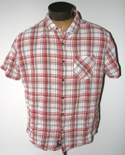 Kuhl Men's Red/White/Green Plaid Organic Cotton Short-Sleeve Button-Up Shirt~XXL