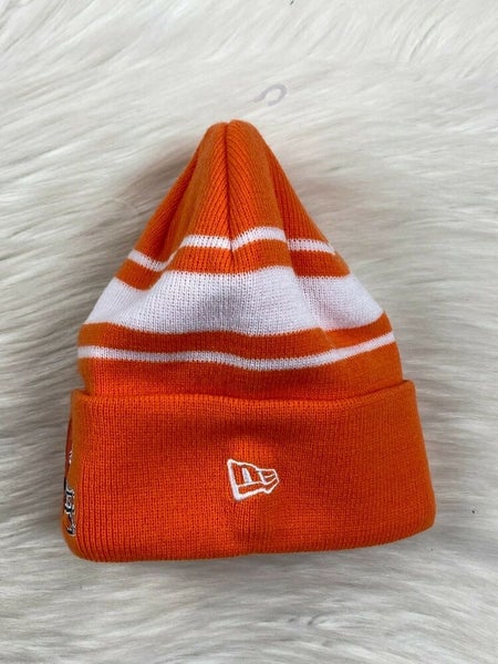 Cleveland Browns NFL Beanie Hat Cap New Era Striped Cuffed Knit Orange NEW