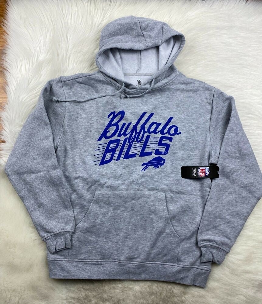 Buffalo Bills NFL Team Apparel Mens Navy W/Zipper Pockets Sweatshirt Hoody  NWT S