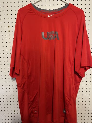 Nike pro USA baseball issued shirt 3xl xxxl red fitted