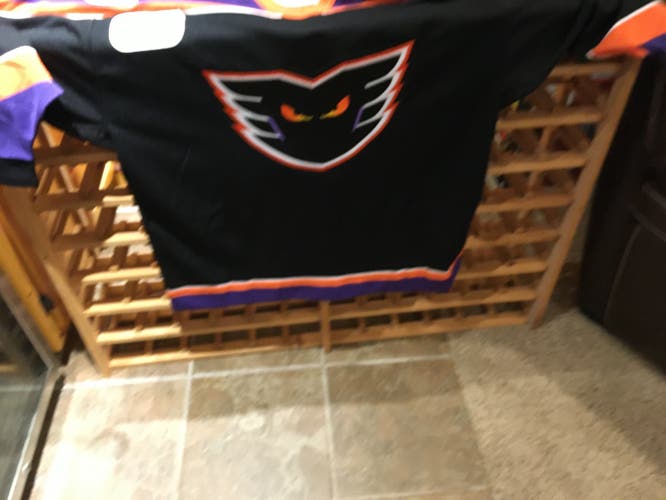 Philadelphia Phantoms Black Jersey Adult Men's Used Size 54 SP Pro Stock