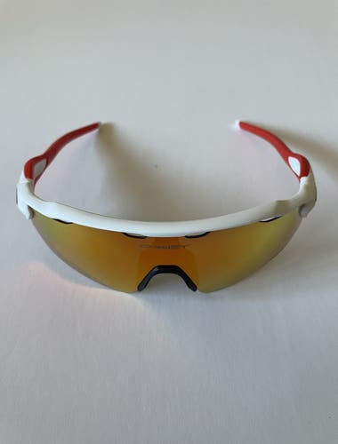 NEW Oakley Radar EV Advancer Sunglasses - White/Red Frame w/ Red Multilayer Lens
