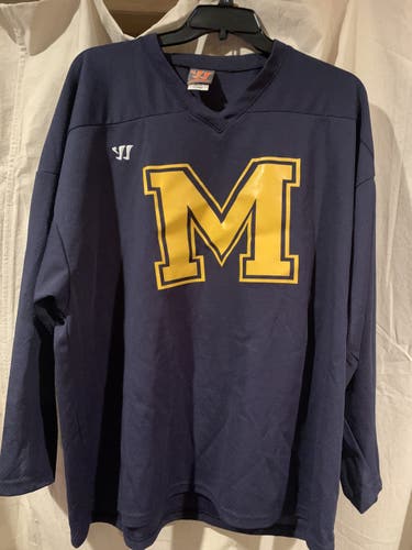 Blue Jersey Adult Unisex Used XL Warrior With The Letter “M”