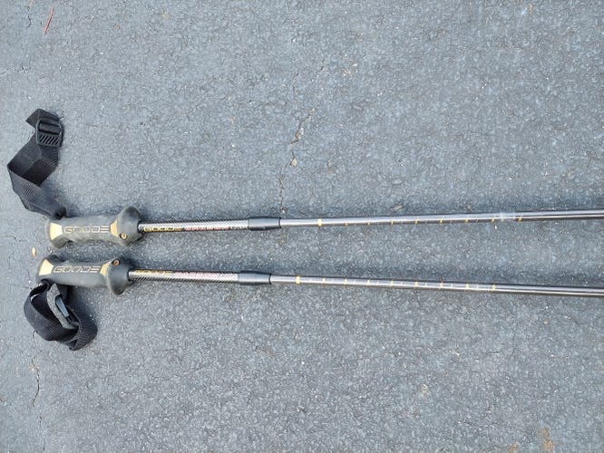 Used Goode Carbon USA Telescoping / Extendible (120cm–155cm) Ski Poles (black/gold/red/white)