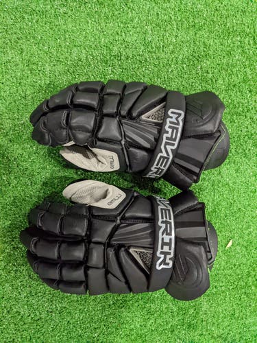 Black Lacrosse Gloves Used Player's Maverik Max 13"