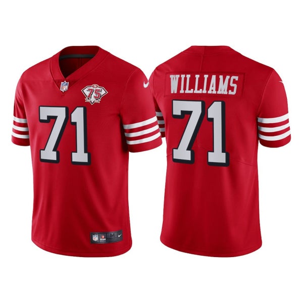 Men #71 Trent Williams San Francisco 49ers Red Throwback Limited Jersey ...
